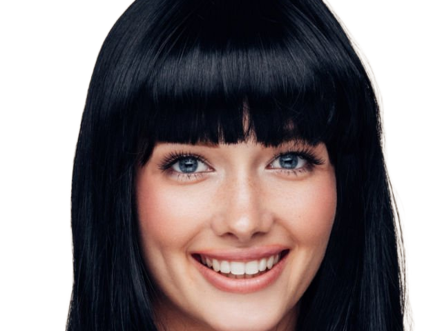Sticker coffeeandmilk mannequin femme brune yeux bleus frange libre de droit banque image pas nom par Dark-63