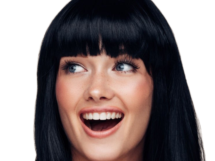Sticker coffeeandmilk mannequin femme brune yeux bleus frange libre de droit banque image pas nom par Dark-63