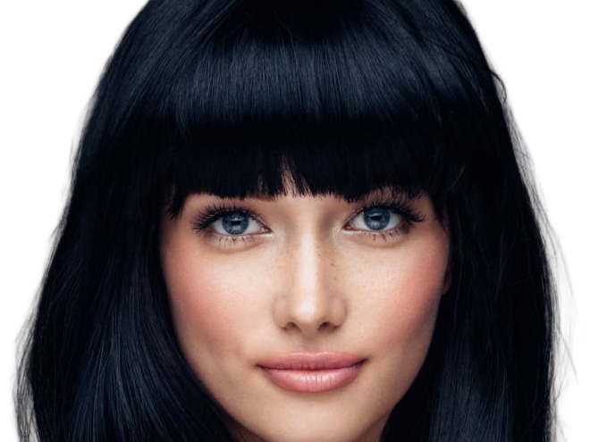 Sticker coffeeandmilk mannequin femme brune yeux bleus frange libre de droit banque image pas nom par Dark-63