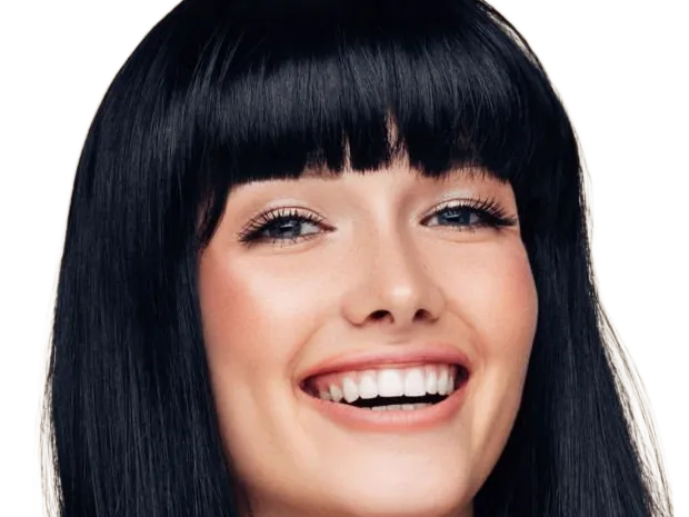 Sticker coffeeandmilk mannequin femme brune yeux bleus frange libre de droit banque image pas nom par Dark-63