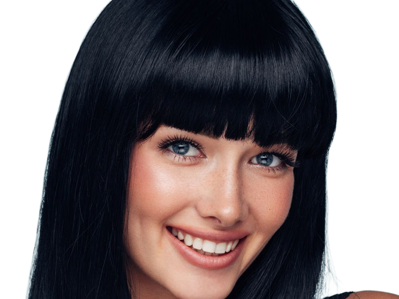 Sticker coffeeandmilk mannequin femme brune yeux bleus frange libre de droit banque image pas nom par Dark-63
