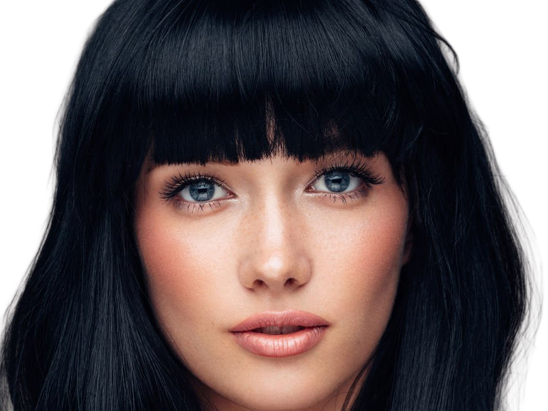 Sticker coffeeandmilk mannequin femme brune yeux bleus frange libre de droit banque image pas nom par Dark-63