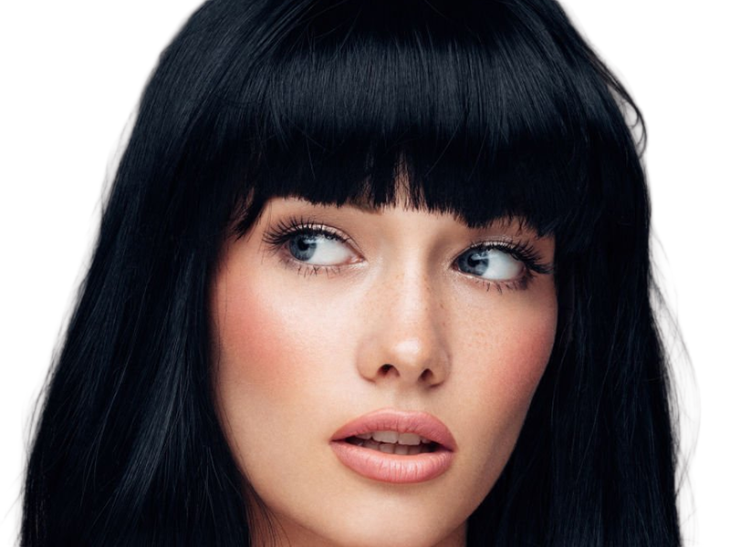 Sticker coffeeandmilk mannequin femme brune yeux bleus frange libre de droit banque image pas nom par Dark-63
