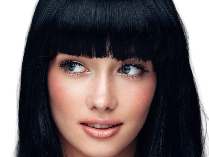 Sticker coffeeandmilk mannequin femme brune yeux bleus frange libre de droit banque image pas nom par Dark-63