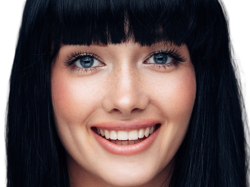 Sticker coffeeandmilk mannequin femme brune yeux bleus frange libre de droit banque image pas nom par Dark-63