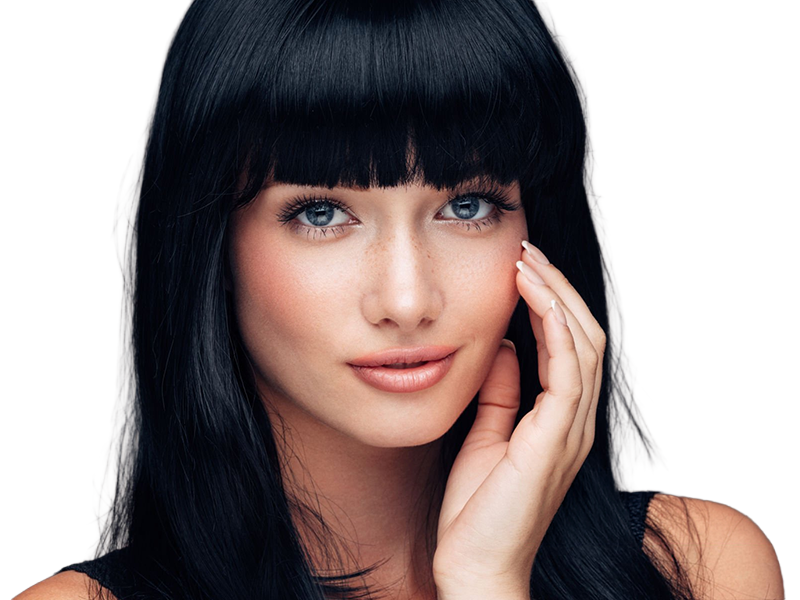 Sticker coffeeandmilk mannequin femme brune yeux bleus frange libre de droit banque image pas nom par Dark-63