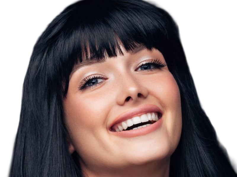 Sticker coffeeandmilk mannequin femme brune yeux bleus frange libre de droit banque image pas nom par Dark-63