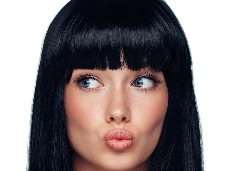 Sticker coffeeandmilk mannequin femme brune yeux bleus frange libre de droit banque image pas nom par Dark-63