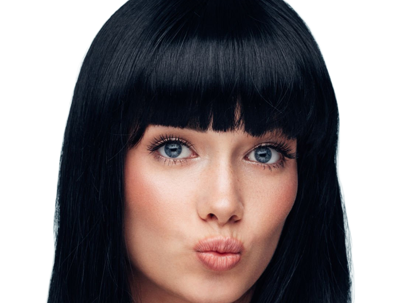 Sticker coffeeandmilk mannequin femme brune yeux bleus frange libre de droit banque image pas nom par Dark-63