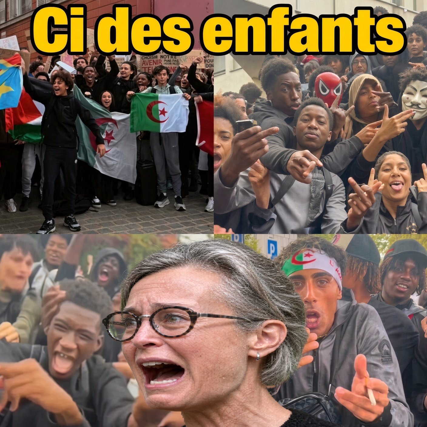 Sticker gauchiste jeune bouegre blocus lycee noir arabe lfi ci gombren pas comprend police insoumis par jesus142542