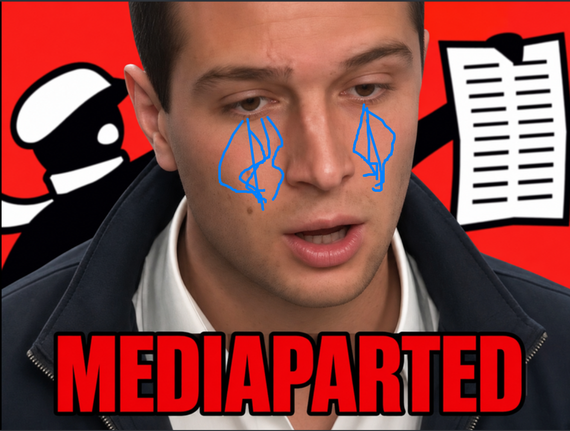 Sticker jordan bardella mediapart affaire brise pleure larmes journal el italiano 93 rn fn rassemblement national par RaptorGuevara
