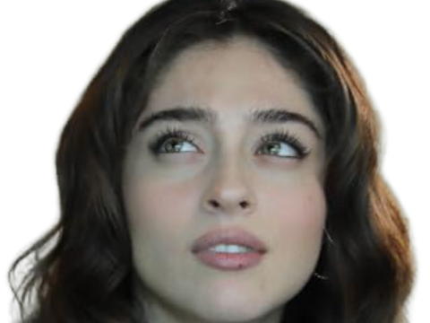 Sticker cemre baysel femme actrice vingtaine vingtenaire chatain yeux verts turque par Dark-63