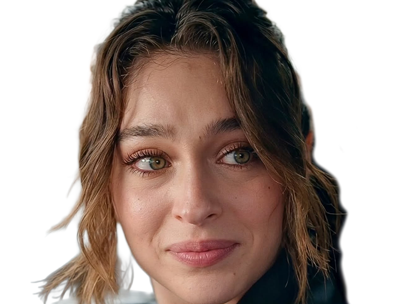 Sticker cemre baysel femme actrice vingtaine vingtenaire chatain yeux verts turque par Dark-63