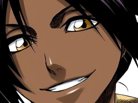 Sticker yoruichi shihouin bleach cheveux pourpre violet yeux ambre jaune desdemone dess fic bloop par Bl0op