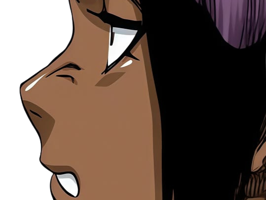 Sticker yoruichi shihouin bleach cheveux pourpre violet yeux ambre jaune desdemone dess fic bloop par Bl0op