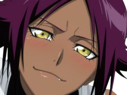 Sticker yoruichi shihouin bleach cheveux pourpre violet yeux ambre jaune desdemone dess fic bloop par Bl0op
