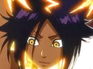 yoruichi shihouin bleach cheveux violet pourpre yeux jaune ambre dess desdemone fic bloop shikai eclair