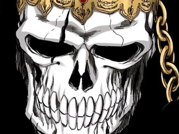 Sticker baraggan louisenbairn bleach squelette couronne or manteau noir fic bloop par Bl0op
