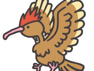 Sticker rapasdepic fearow onidrill pokemon pkm jeu anime type normal vol 1g kanto bec oiseau par Dark-63