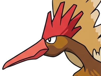 Sticker rapasdepic fearow onidrill pokemon pkm jeu anime type normal vol 1g kanto bec oiseau par Dark-63