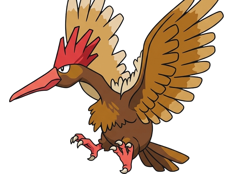 Sticker rapasdepic fearow onidrill pokemon pkm jeu anime type normal vol 1g kanto bec oiseau par Dark-63