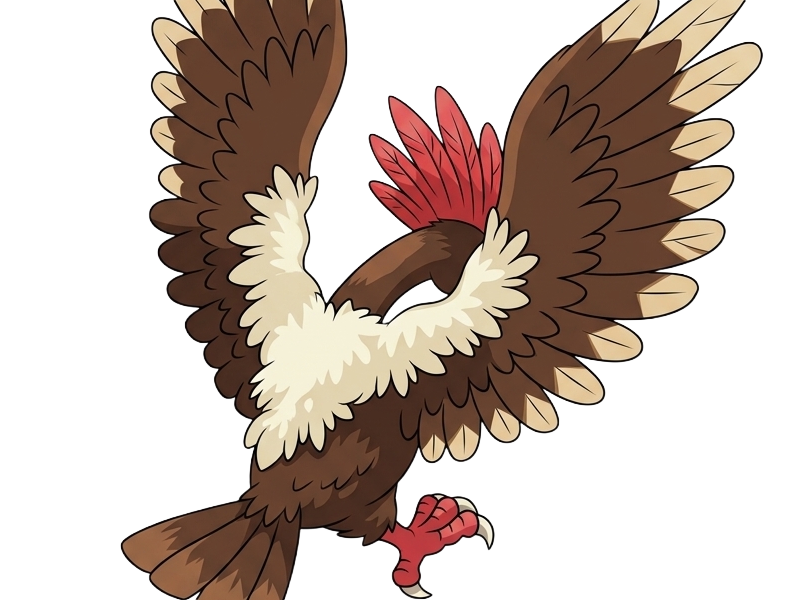 Sticker rapasdepic fearow onidrill pokemon pkm jeu anime type normal vol 1g kanto bec oiseau par Dark-63