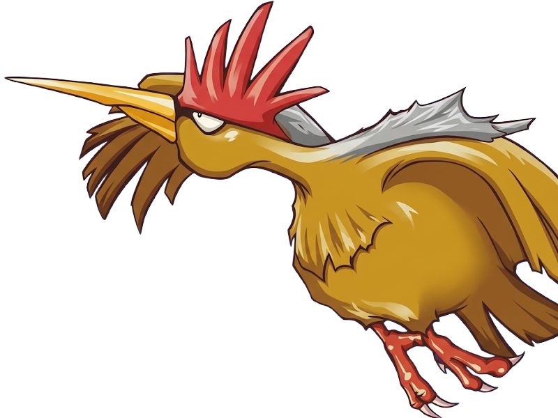 Sticker rapasdepic fearow onidrill pokemon pkm jeu anime type normal vol 1g kanto bec oiseau par Dark-63