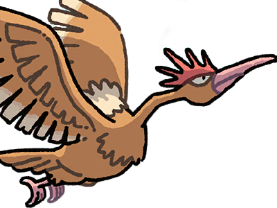 Sticker rapasdepic fearow onidrill pokemon pkm jeu anime type normal vol 1g kanto bec oiseau par Dark-63