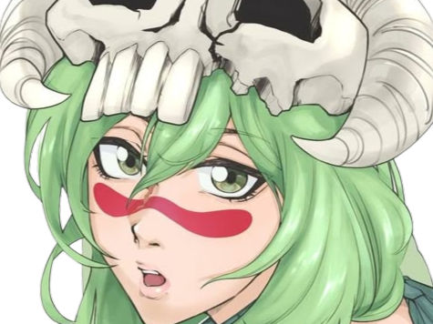 Sticker nelliel tu odelschwanck nell bleach cheveux vert yeux jaune masque arrancar fic bloop par Bl0op