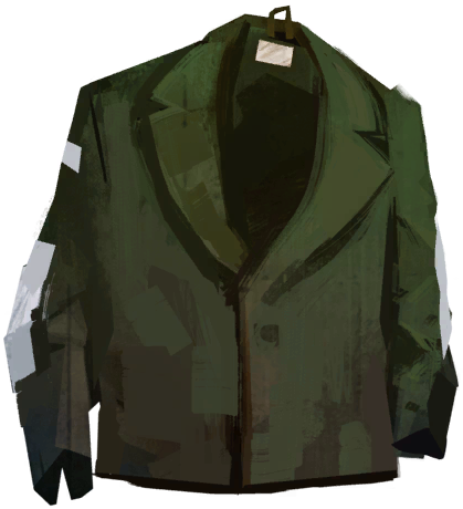 Sticker veste disco elysium vert par Vikocow