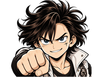 Sticker sutsugua anime manga jvc homme poing check bro accord team par shemsou-hor