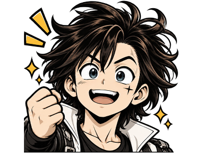 Sticker sutsugua manga jvc homme excite hype joie enthousiaste wow par shemsou-hor