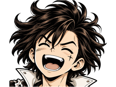 Sticker sutsugua anime manga jvc homme content satisfait heureux calme sourire par shemsou-hor