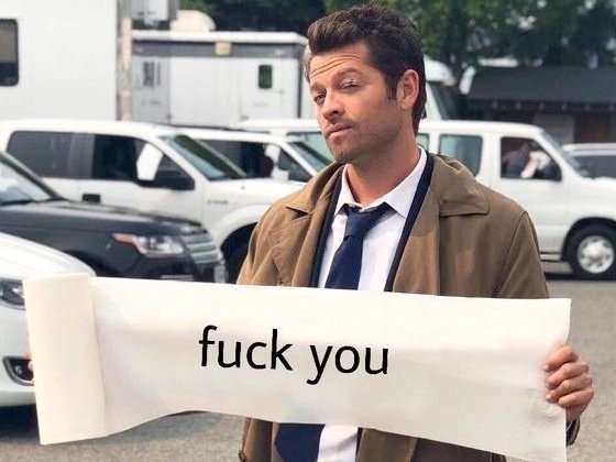 Sticker supernatural castiel fuckyou vachier vatefairefoutre insulte fuck irrespect par XDREAD