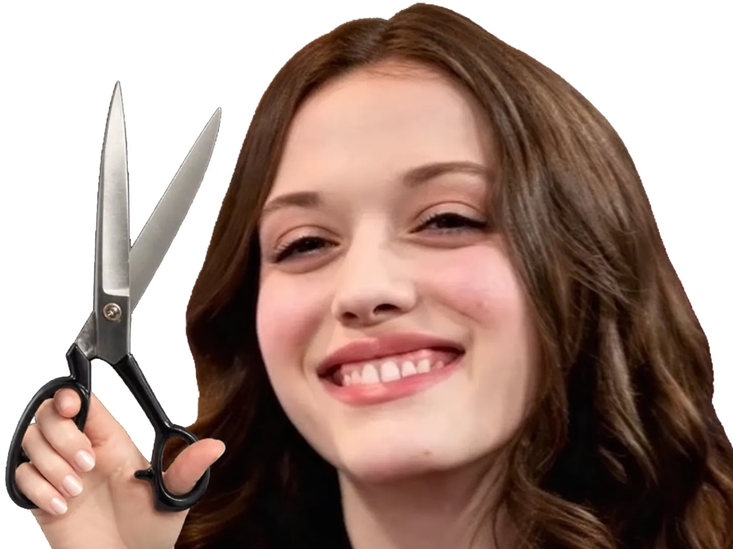 Sticker kate dennings femme actrice americaine 2 broke girls paire de ciseaux pair of scissors bonus par DingueDeKat