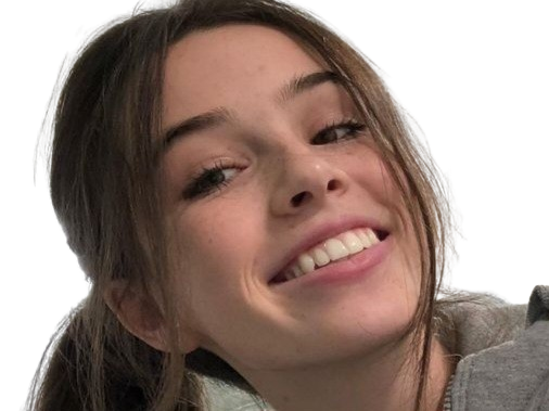 Sticker fille femme meuf mignonne sourire sourit smile happy joyeuse contente belle rigole rit rire knifos par Knifos