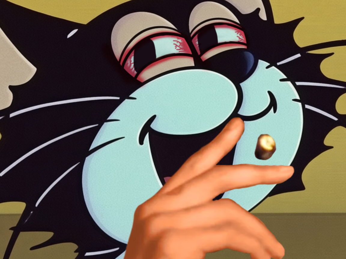 Sticker chat fume defonce came yeux rouge drogue moqueur poussy par feetlicker