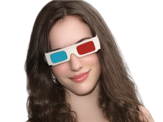 Sticker kate dennings femme actrice americaine 2 broke girls lunettes 3d cinema lunettes3d par DingueDeKat