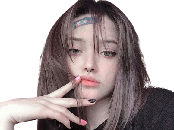 Sticker fille femme meuf main bouche sassy insolente peste petasse vernis juge mignonne malicieuse rebelle knifos par Knifos