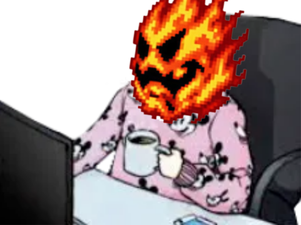 Sticker laves fatales risitas issou pc cafe mickey mario 64 nintendo aua feu tete par LavesFatales