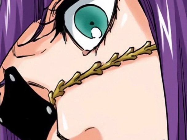 Sticker katen kyokotsu bleach cheveux violet yeux vert bandeau frange crane fic bloop par Bl0op