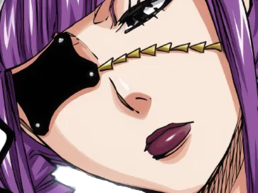 Sticker katen kyokotsu bleach cheveux violet yeux vert bandeau frange crane fic bloop par Bl0op