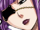 katen kyokotsu bleach cheveux violet yeux vert bandeau frange crane fic bloop
