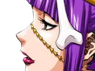 katen kyokotsu bleach cheveux violet yeux vert bandeau frange crane fic bloop