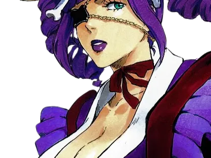 Sticker katen kyokotsu bleach cheveux violet yeux vert bandeau frange crane fic bloop par Bl0op