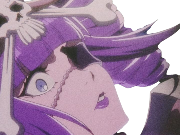 Sticker katen kyokotsu bleach cheveux violet yeux vert bandeau frange crane fic bloop par Bl0op