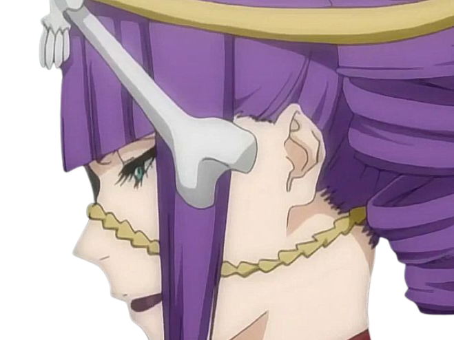 Sticker katen kyokotsu bleach cheveux violet yeux vert bandeau frange crane fic bloop par Bl0op