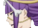 katen kyokotsu bleach cheveux violet yeux vert bandeau frange crane fic bloop