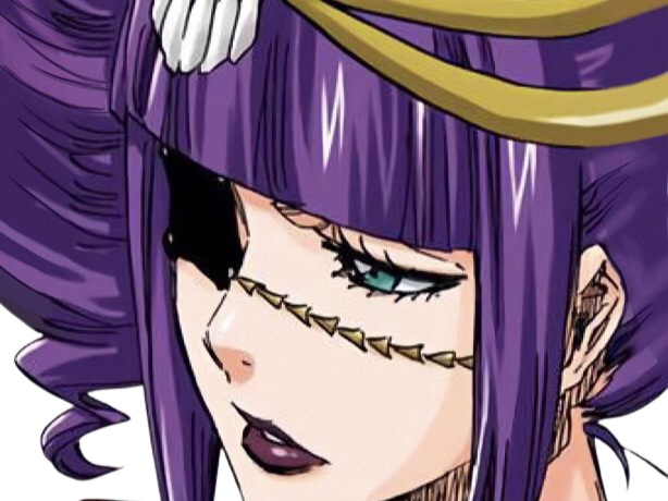 Sticker katen kyokotsu bleach cheveux violet yeux vert bandeau frange crane fic bloop par Bl0op