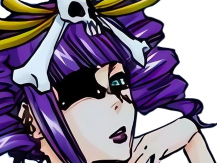 Sticker katen kyokotsu bleach cheveux violet yeux vert bandeau frange crane fic bloop par Bl0op